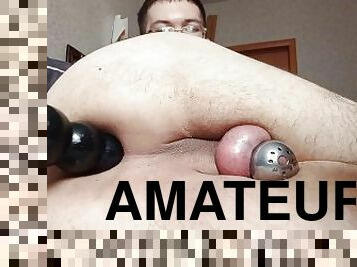 grande, masturbação, amador, anal, brinquedo, bochechuda, dildo, pequeno, sozinho