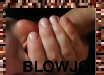 Blowjob with slowmo cum shot