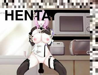 masturbación, hardcore, mamá, corrida-interna, primera-persona, anime, hentai, mona, 3d, monja