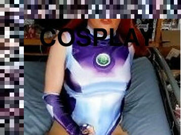 Kailey Austin as Starfire - Cosplay Cum!