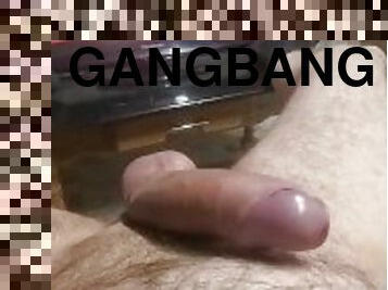 Watching a gangbang.