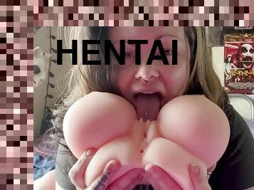 teta-grande, pai, masturbação, orgasmo, cona-pussy, brinquedo, dedos, duplo, pov, hentai