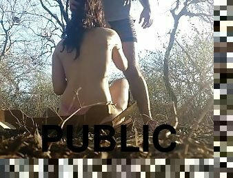 Public Sex: Hard and Painful Fuck in the Forest