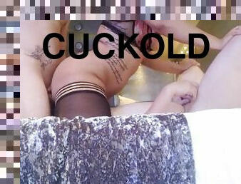 muca, amaterski, velik-penis, sužnja, mož, kurba, cuckold, femdom