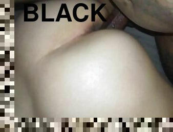 Black pierced dick fills tight white girls ass