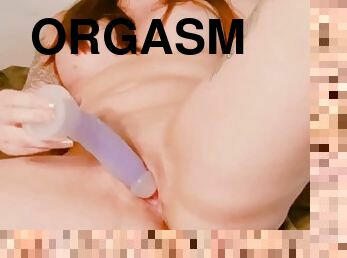 Fucking my tight teen pussy with my dildo  clit orgasms  POV dildo mount ride