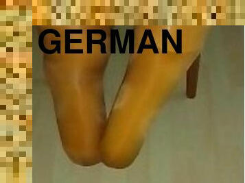 amatööri, saksalainen, jalat, soolo, nailon