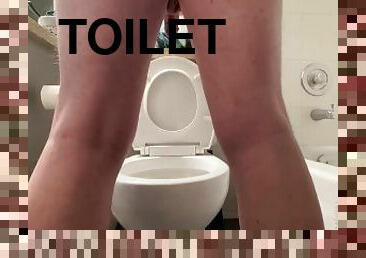 tissende, amatør, bøsse, synsvinkel, toilet, fetish, solo