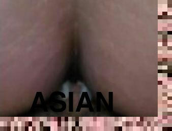 Asian creams husband's cock