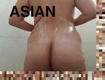 aasialainen, perä, kylpy, masturbaatio, orgasmi, ruikkiminen, amatööri, anaali, typykät, äityli