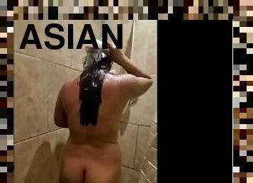 Guy tricked me in shower to turn around naked in shower for first time on camera