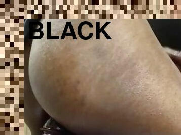 Nice ass black bottom rides dildo
