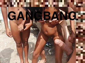 Leona Senna - Gangbang Com Novinha Perdida Em Praia No Meio Do Mato Tirando Leites De Velhos E Estranhos ( Completo No Red) 10 Min