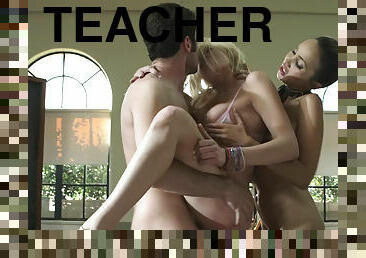 Teacher seduces his glam students Katsuni and Riley Steele