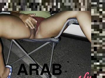 Nocturnal Exhibition On A Parking Lot And Intense Drop With Ejaculation On The Stomach - Sweet Arabic Real Amateur