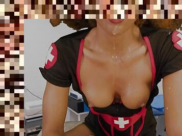 CUM Addicted Nurse Swallows Your Load