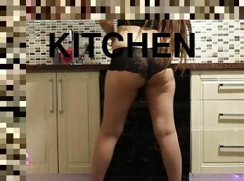 Sexy hot girl is cooking in the kitchen part 2