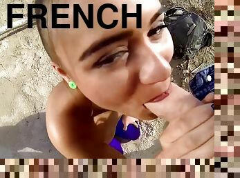Alternative French Newbie Gets Ass Fucked And Cum Covered At The Beach
