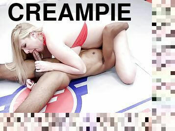 Audrey Madison In Vs Interracial Mixed Wrestling Culminates In Creampie