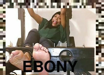 Cute ebony feet tickled