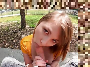 Ginger Grey - Farm Girl Sucks In Public And Gets A Creampie