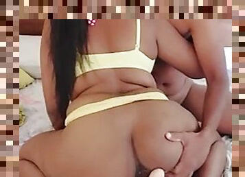 Sri lankan hotwife with big ass gets fucked with her husbands best friend and with his big dildo