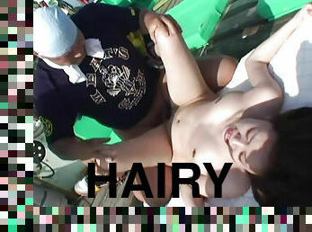 Hinata Serina enjoys her hairy pussy being stuffed
