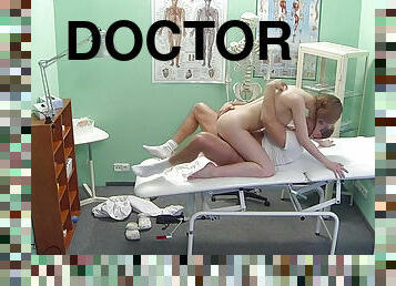 Ginger patient cums on doctor's cock