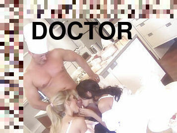 Nurses Jessica Drake and Kirsten Price pleasing horny doctor