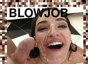 Emily Willis takes on 10 men in this epic face plastering blowbang