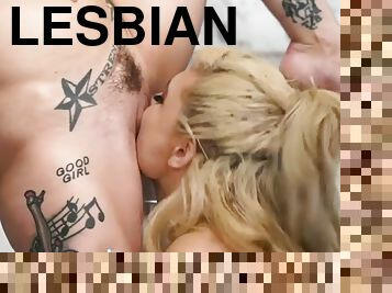 Greedy tattooed dyke licked and fingered by facesitting girlfriend