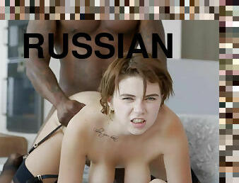 Russian model Marina Visconti has anal with big black cock