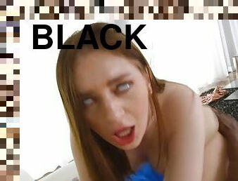 Pale slut gets her tiny pussy owned by big black cock