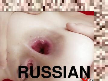 Russian slut Roberta Sligen gets her fuck holes plowed