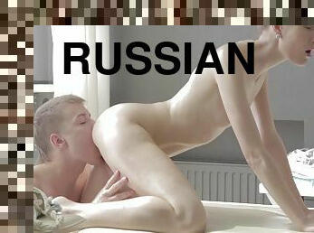 Shaved Russian Teens Get Fucked Hard After Massage