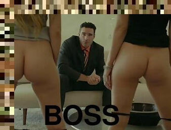 Rich Boss Gets Threesome with Two Blondes