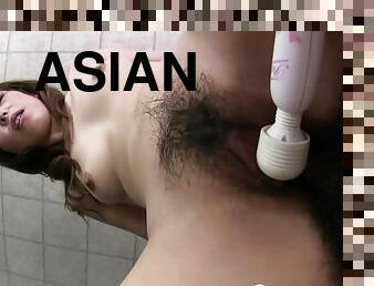 Dark Hair Asian cannot have enough of his male pole