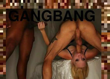 Naughty Slut Sucks 3 Big Dicks Filthy Gangbang Video