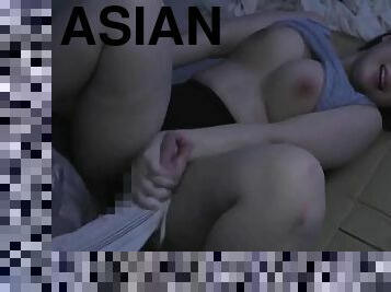 Asian mature received stiff dick inside hairy pussy