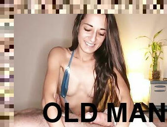 Old man sucked off by petite 19 year old dirty talking masseuse