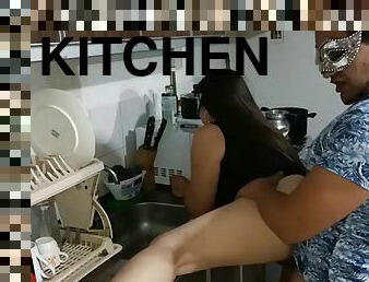 Horny cousin fucking her favorite cousin in the kitchen 1-2