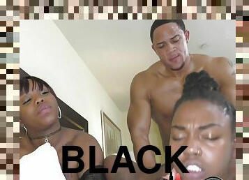 Black BBW whores hardcore 3some sex video