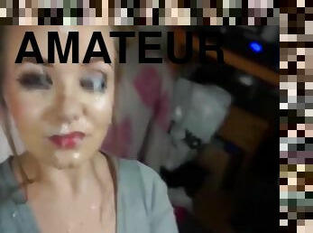 Amateurs coeds gets cum load on face and jizz in mouth compilation
