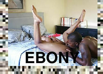 Saucy Petite Ebony screwed by Isiah Maxwell BBC  - black on black with cumshot