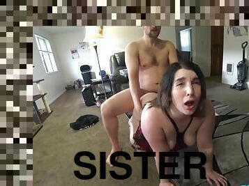 sister and brother doing crazy position - creampie sex