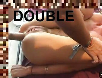 Double penetration for a cuck whore wife