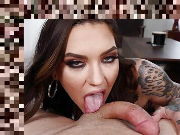 Tattooed Brunette Rocky Emerson POV video