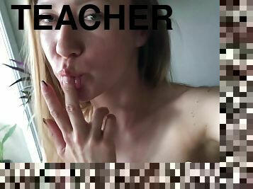 Lovely teacher playing around with her coochie