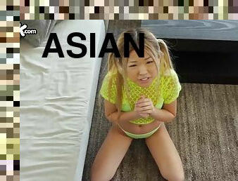 asiatique, levrette, chatte-pussy, fellation, baby-sitter, américaine, petite, rasé, cow-girl