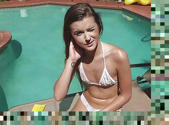 Raunchy Teenage Spied On By Her Pool 1 - Pervs On Patrol